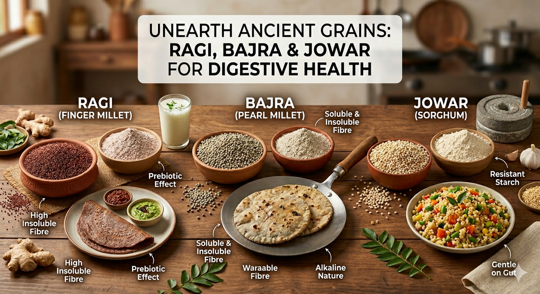 Ragi, Bajra and Jowar millets for healthy digestion — Witbran