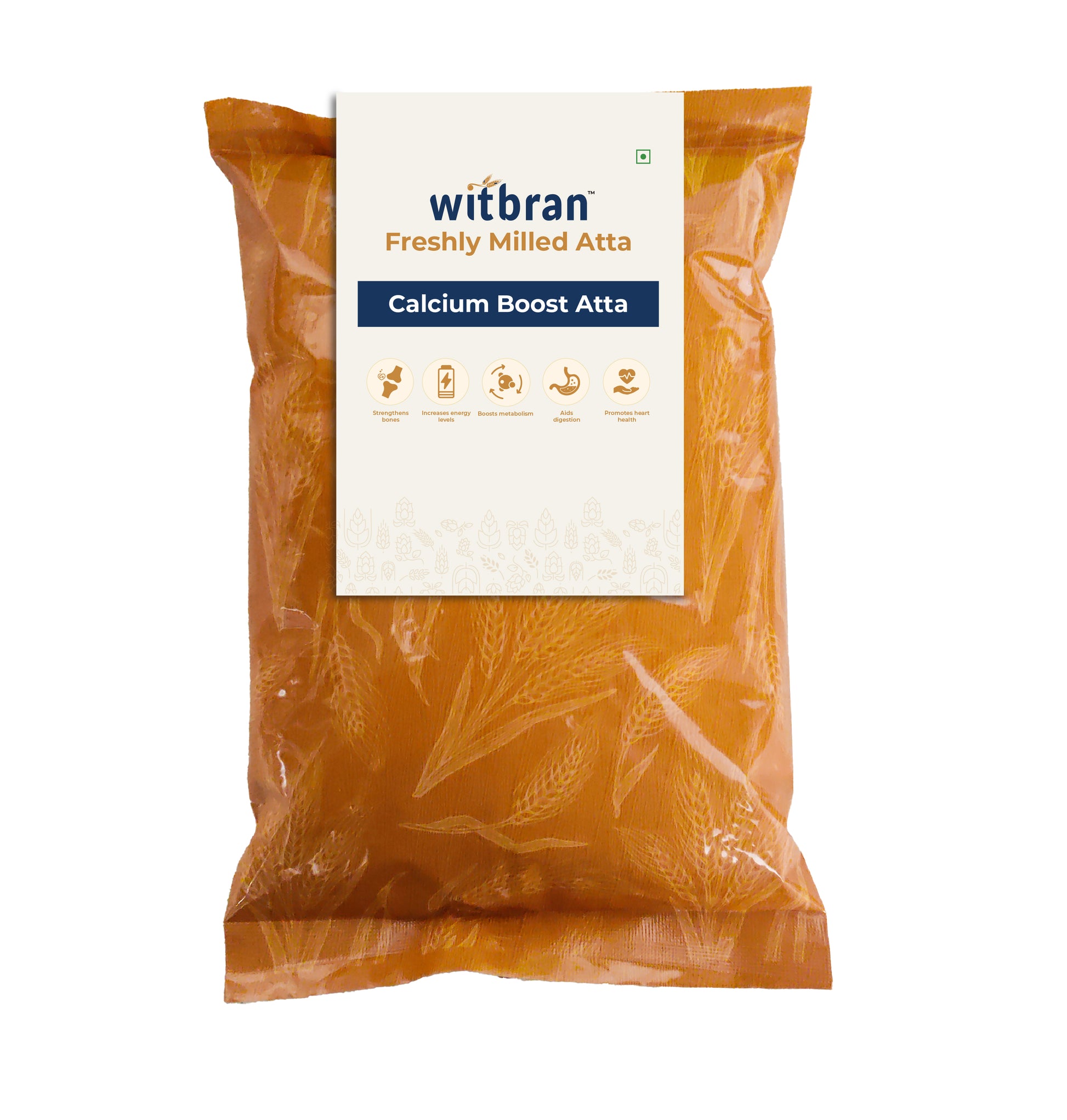 Witbran calcium boost flour on a white background