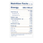 Nutrition facts label of witbran multigrain 80/20 flour on a white background