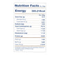 Nutrition facts label of witbran protien packed flour on a white background
